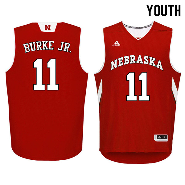 Youth Nebraska Cornhuskers #11 Dachon Burke Jr. College Basketball Jerseys Sale-Red - Click Image to Close